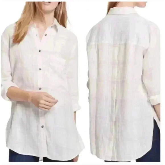 Free People Linen Button‎ Down Size Small - Picture 1 of 6
